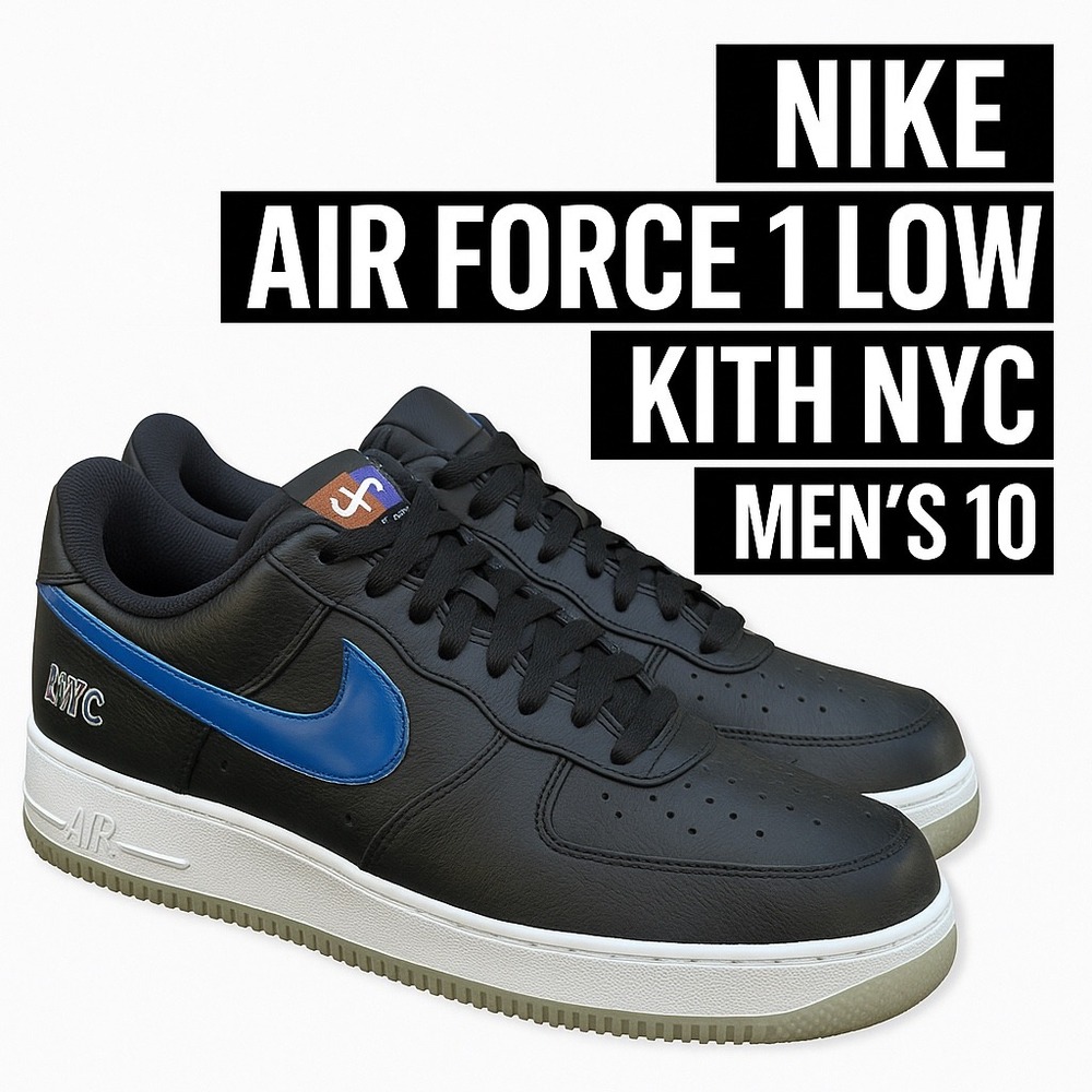 Nike Air Force 1 Low KITH NYC Black Blue Orange Men's 11.5 w/ Box CZ7928-001